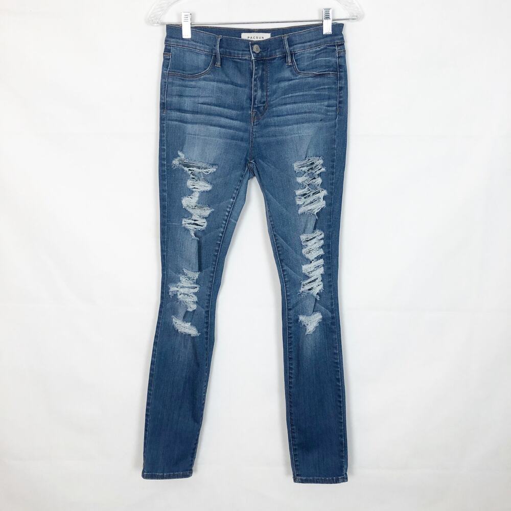 PacSun High Rise Jegging Distressed Jeans 27